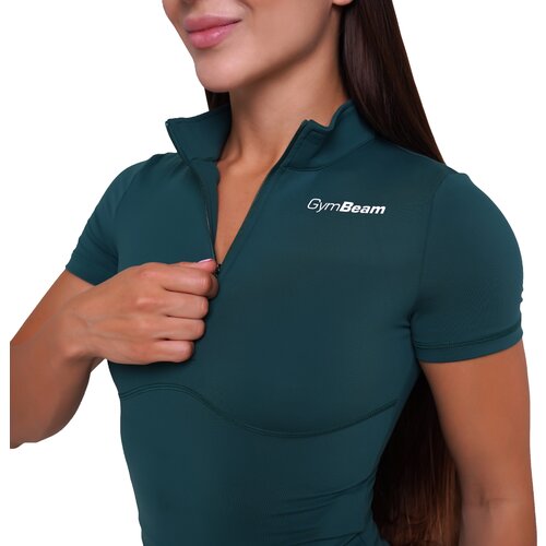 GymBeam Ženska majica Ignite Cropped Dark Green Slike