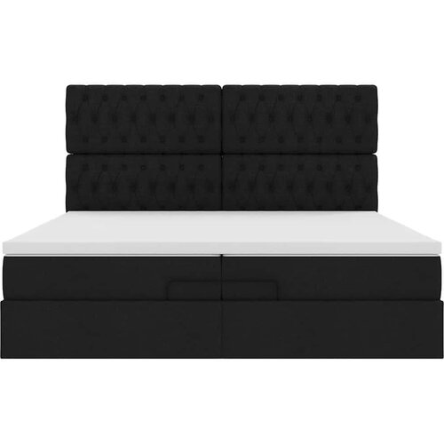 VidaXL Otomanski okvir kreveta s madracima crni 200x200cm od tkanine Slike