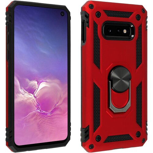 AVIZAR Torbica, odporna na udarce, s kovinskim držalom za obrocke - rdeca str. Samsung Galaxy S10e, (20599471) Cene