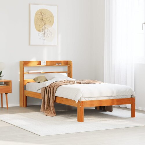 Furnova Posteljni okvir brez vzmetnice vo&amp;scaron;čeno rjav 90x190 cm borovina, (21941219) Slike