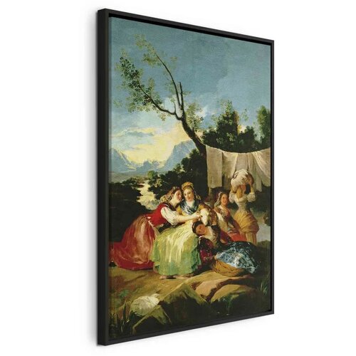  Slika - Francisco Goya – The Washerwomen 80x120 U crnom drvenom okviru Cene
