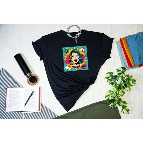Pop Art Unisex majica Crna M Cene
