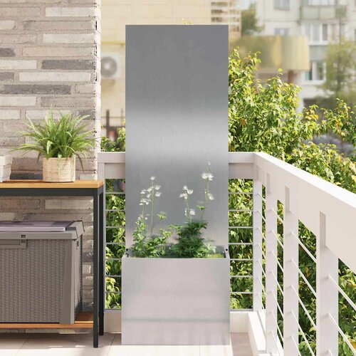 vidaXL Vrtni Sadič s Dekorativnom Pločom Srebrna 50 x 140 cm Cijene