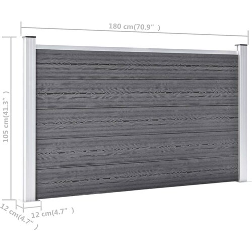  Vrtna ograda od WPC-a 526 x 106 cm siva Slike