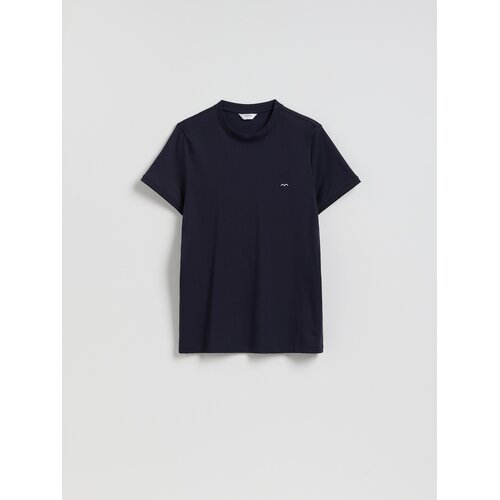Reserved Pamučna majica slim fit - mornarsko plava Cijene