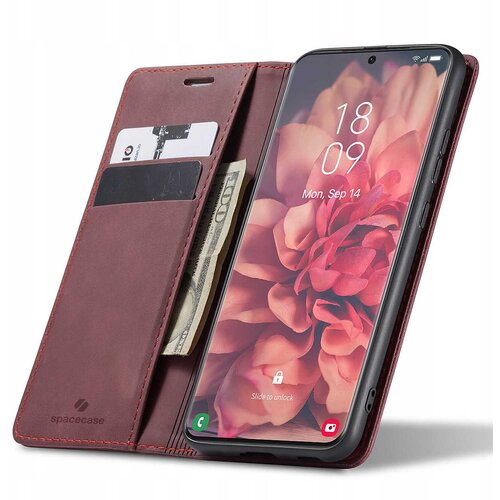 Spacecase ETUI ZA DENARNICO GALAXY S21 ULTRA RDEČ USNJEN ETUI, (21963146) Cene