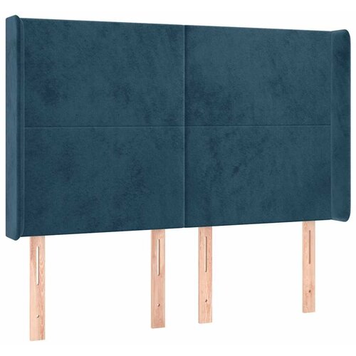  box spring s madracem LED tamnoplavi 140x190 cm bar&amp;scaron;un - Tamno plava 140 x 190 cm Gladak dizajn Slike