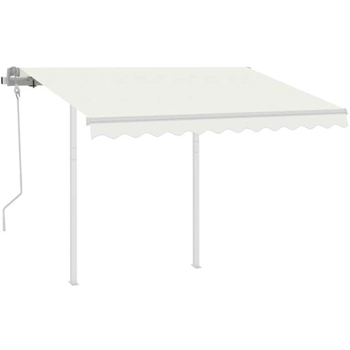 Maison Chic Ročno zložljiva tenda - Senčniki s stebrički 3x2,5 m krem, (22038538) Slike
