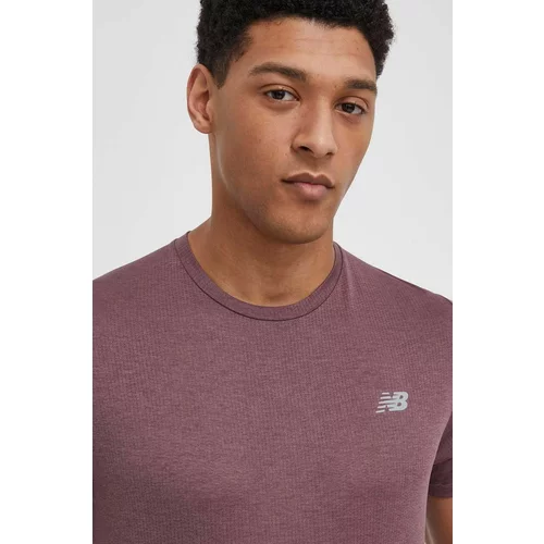 New Balance Kratka majica za vadbo vijolična barva
