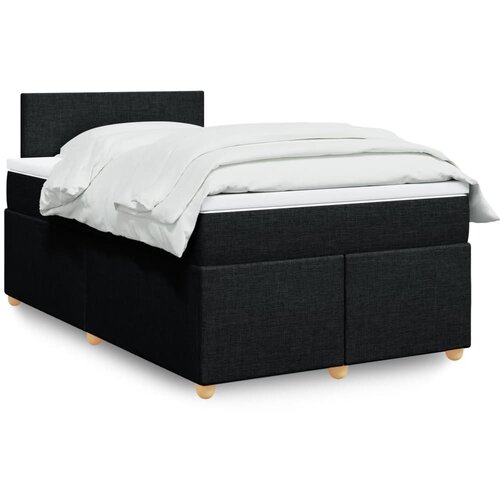 VidaXL Krevet s oprugama i madracem crni 120 x 200cm od tkanine Slike