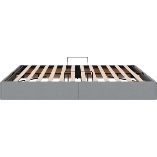  Otomanski krevet s pohranom Svijetlo siva 180 x 200 cm tkanina Slike