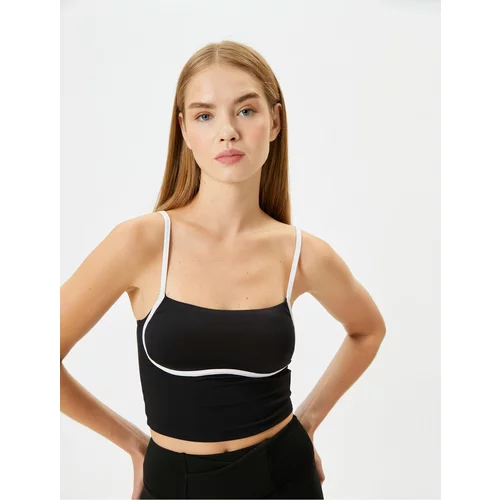 Koton Thin Strap Sports Bra Covered Slim Fit Color Contrast
