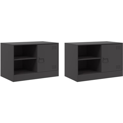 vidaXL TV omarica 2 kosa črna 67x39x44 cm jeklo, (21228453) Cene