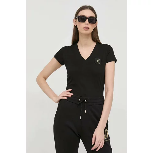 Armani Exchange Pamučna majica boja: crna