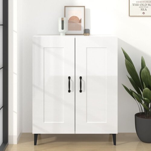 The Living Store Komoda visok sijaj bela 69,5x34x90 cm konstruiran les - Komoda, (21437587) Slike