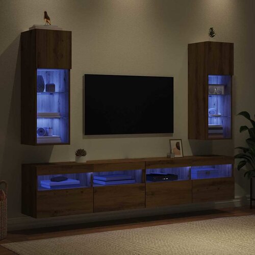  Zidni TV ormari Zidne 2 pcs Umjetnički hrast 30,5 x 30 x 90 cm Slike