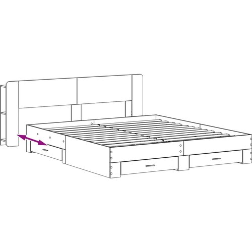  Okvir kreveta s pohranom s uzglavljem Siva Sonoma 200 x 200 cm Slike