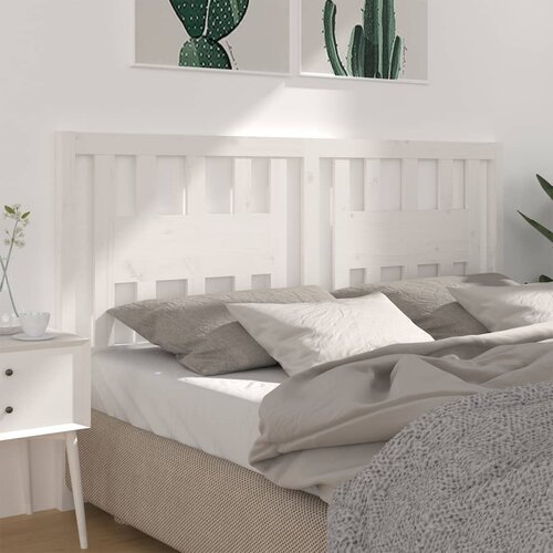 VidaXL Uzglavlje bijelo 126 x 4 x 100 cm od masivne borovine Slike