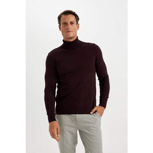 Defacto Slim Fit Turtleneck Sweater BORDEAUX Slike