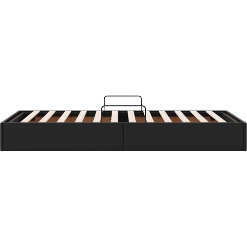  Otomanski krevet s pohranom Crna 90 x 190 cm Lažna koža Slike