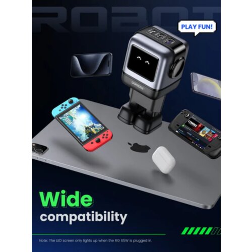Ugreen Nexode Robot GaN 65W Polnilnik - Siva Cene