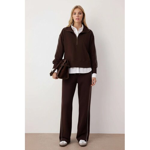 TRENDYOLMILLA ženske pantalone Twoaw26Ea00012, braon-braon Slike