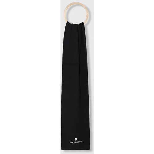 Karl Lagerfeld Šal s primesjo volne črna barva