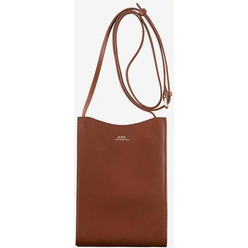 A.P.C. Kožna torbica Neck Pouch Jamie PXB boja: smeđa, PXBMW.F63412-GREIGE