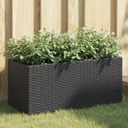  Vrtne sadilice s 2 posude 2 kom crne 72x30x32 cm poliratan Cijene