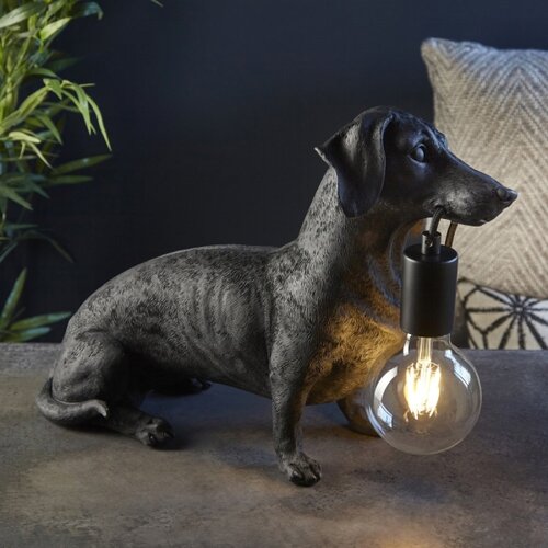  Endon 101188 - Stona lampa DACHSHUND 1xE27/10W/230V crna Slike