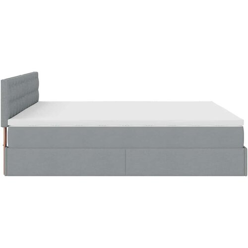 VidaXL okvir kreveta s madracima svijetlosivi 200x200cm od tkanine Slike