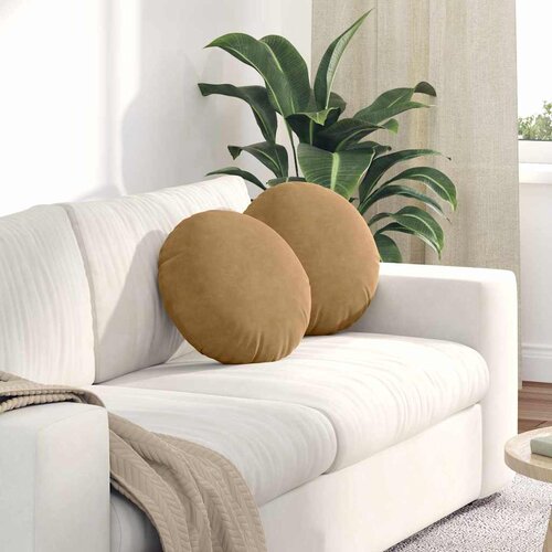  Jastučići za sjedenje 2 pcs Smeđa Ø 40 x 13 cm Baršun Cene