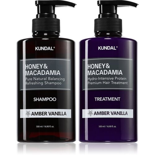 KUNDAL Honey &amp;amp; Macadamia Amber Vanilla set za suhe in po&amp;scaron;kodovane lase Slike