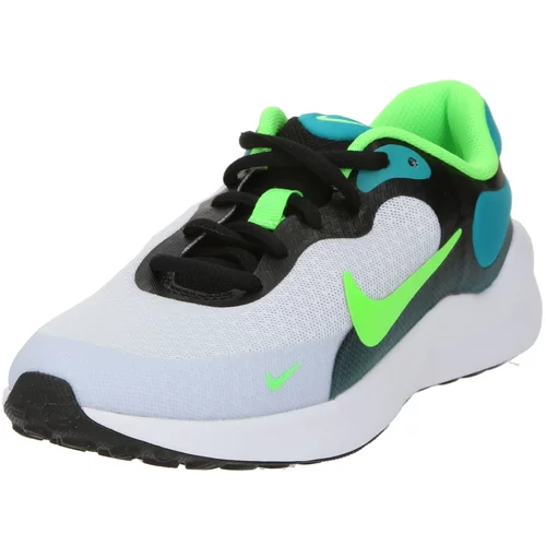 Nike Sportske cipele 'REVOLUTION 7' svijetlosiva / petrol / neonsko zelena / crna