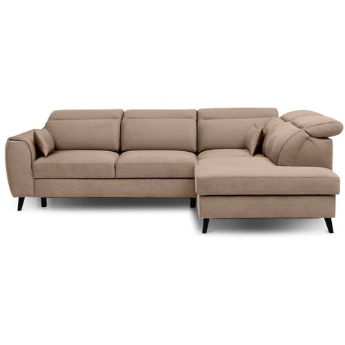 ELTAP Svjetlo smeđa baršunasti sklopiva/s prostorom za odlaganje kutna garnitura (s desnim kutom/u obliku slova L) Noble – Cijene