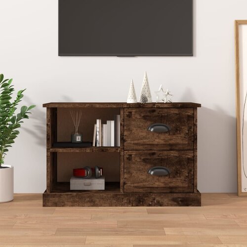 The Living Store TV omarica dimljeni hrast 73x35,5x47,5 cm inženirski les - TV Omarica, (21375586) Slike