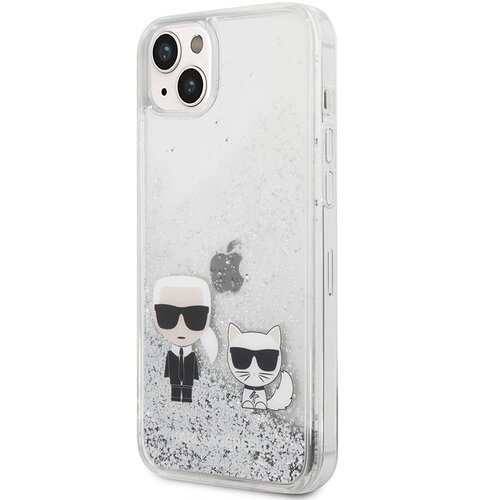 Karl Lagerfeld torbica hc liquid glitter karl&choupette za iphone 14 plus 6.7 srebrna (KLHCP14MGKCS) Slike