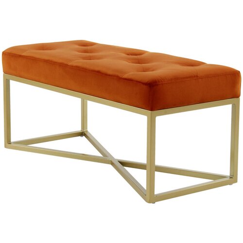 Kayoom KLOP BREZ NASLONA, les, kovina, tekstil, leseni material oranžna, zlate barve Cene