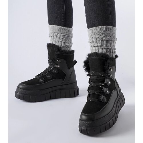 Gemre Cervantes black ankle boots with chunky sole Cene