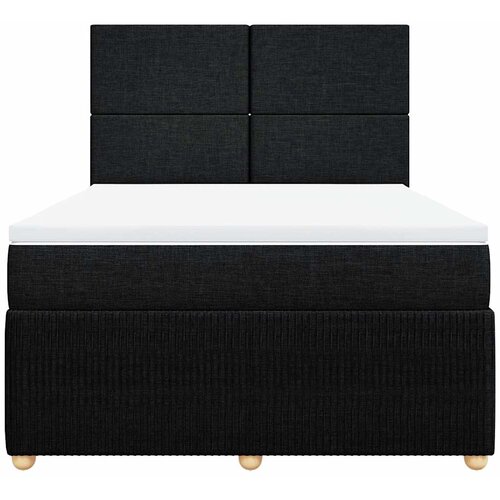  Krevet s oprugama i madracem crni 140 x 190 cm od tkanine Slike
