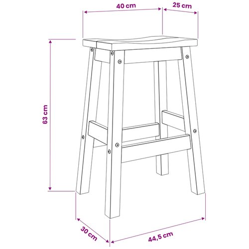  Barski stol 2 pcs Bijela i vosak od meda 44 x 30 x 63 cm Slike