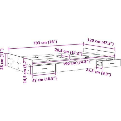  Krevetna konstrukcija za pohranu sivo Sonoma Sivi hrast sonoma Slike