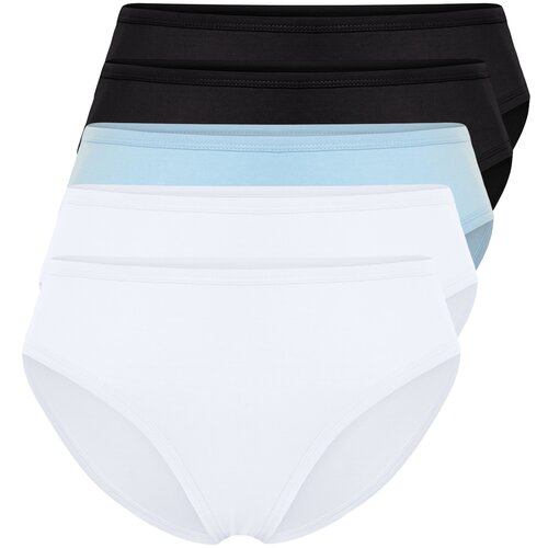 Trendyol Curve 2 Black - 2 White - 1 Blue Packed Panties Slike