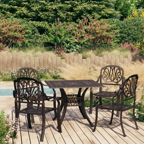  5-dijelni bistro set od lijevanog aluminija brončani Cijene