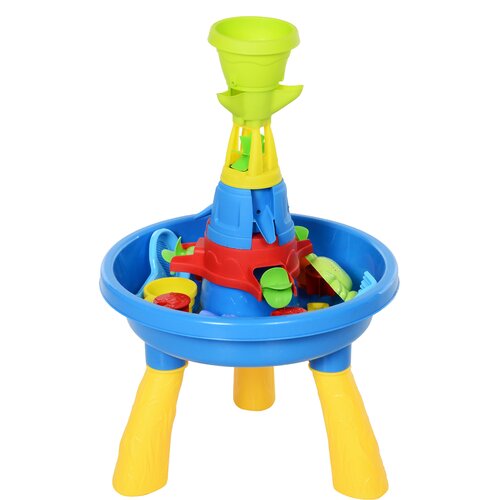 HOMCOM Igralni set Otroška miza za vodo in pesek z 21 dodatki, komplet igrač za plažo in na prostem PP miza za vodo, 46x46x72 cm, (20746882) Cene