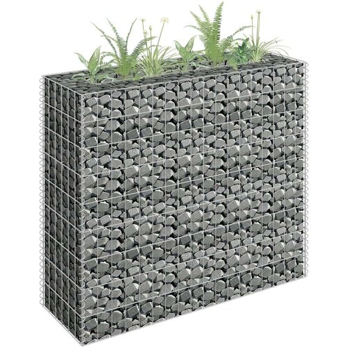  Gabionska sadilica od pocinčanog čelika 90 x 30 x 90 cm Slike