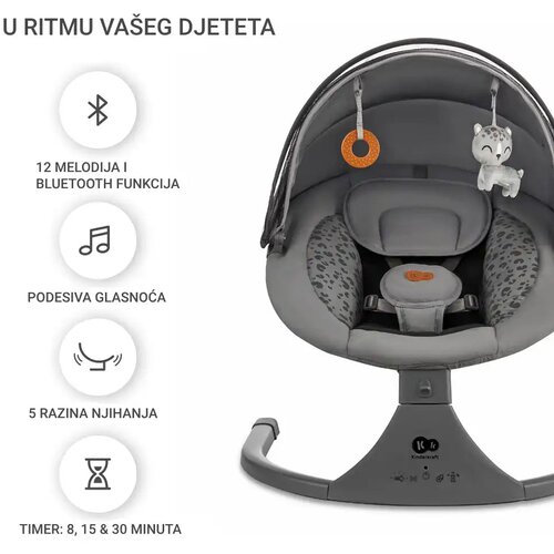 Kinderkraft Električna gugalnica LUMI 2, Dark Grey Slike
