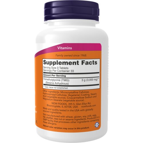 Now Foods betaine (tmg) 1000 mg - podrška za zdrave homocisteinske vrednosti Cene
