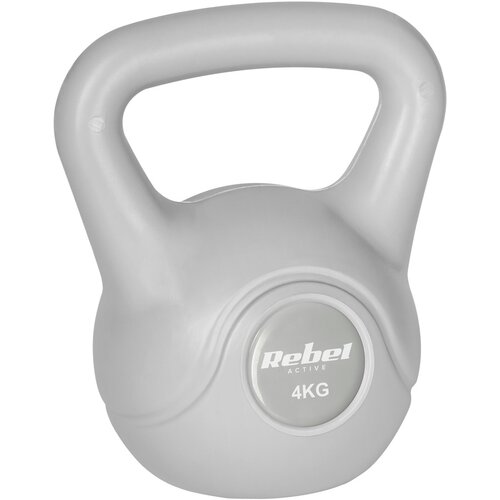 Rebel ACTIVE Girja (kettlebell) sa gumenom oblogom, 4 kg, siva boja, model RBA-2322G-04 Cene