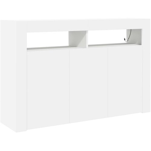  Kreveta S LED lampica Bijelo 116 x 30 x 75 cm Konstruirano drvo Slike